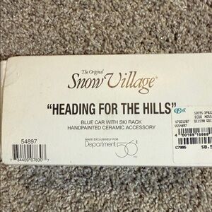 Vintage 1998 Dept. 56 Snow Village "Heading For The Hills"-Blue Car